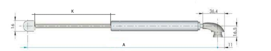 Gas spring LIVENZA ITALIANA F L355 0N (COMPACT-Ribalta)