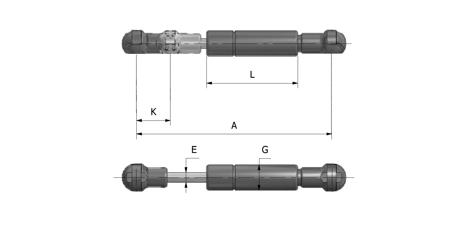 Gasfeder KESSEBOHMER 5588ZH 200N