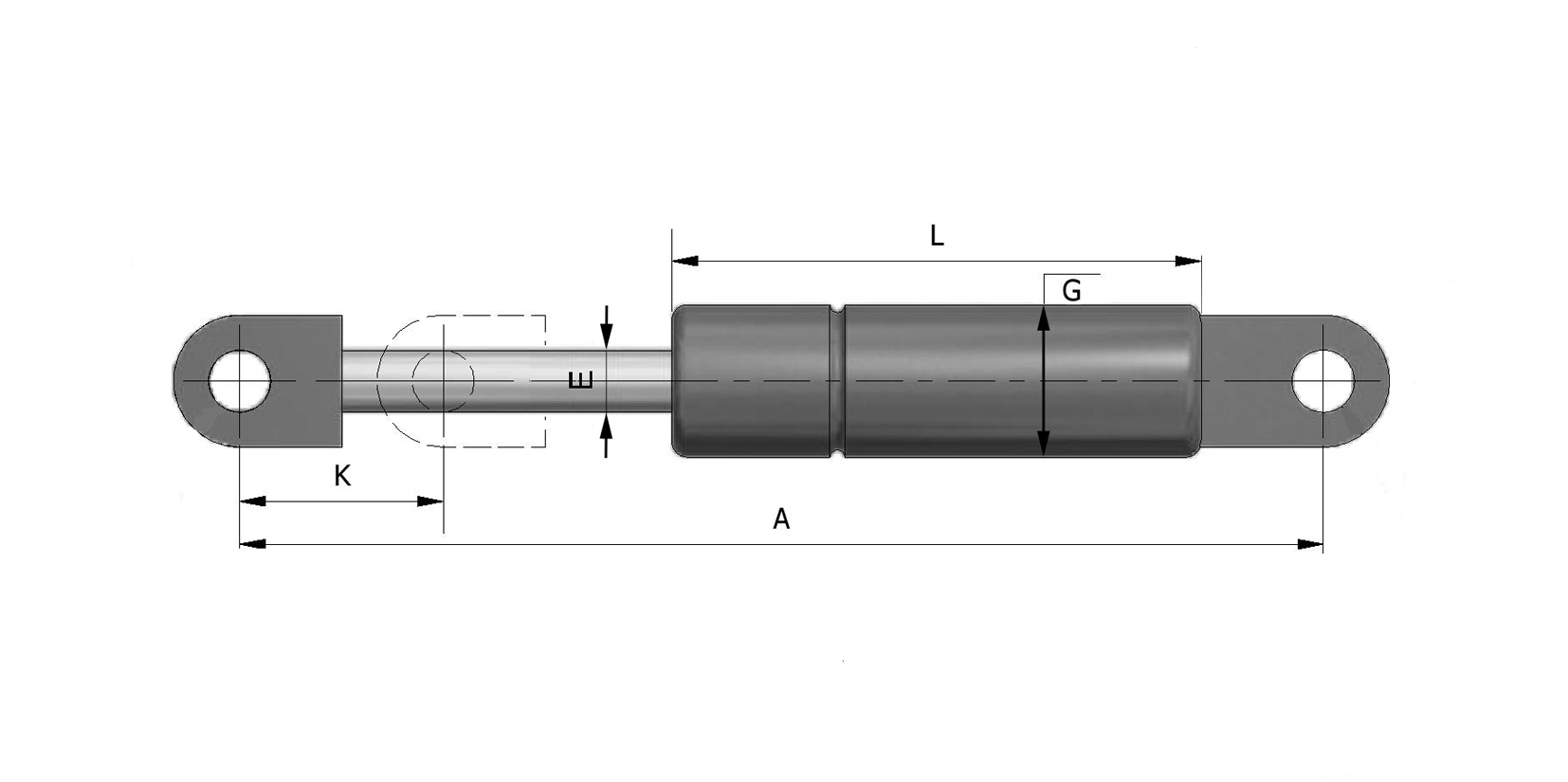 Vérin à gaz Stabilus Lift-o-mat 3268KI  0300N