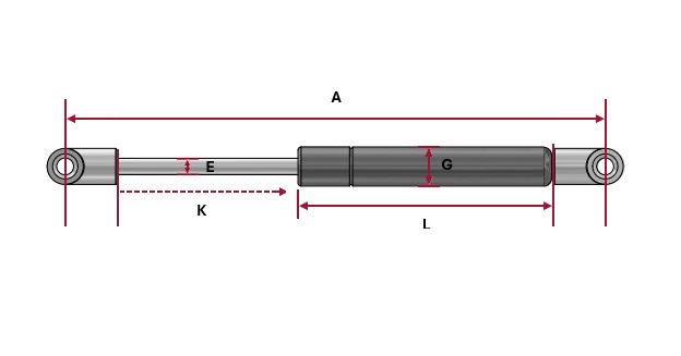 Gasfeder Airax 540446.00 420302.00054 1250N