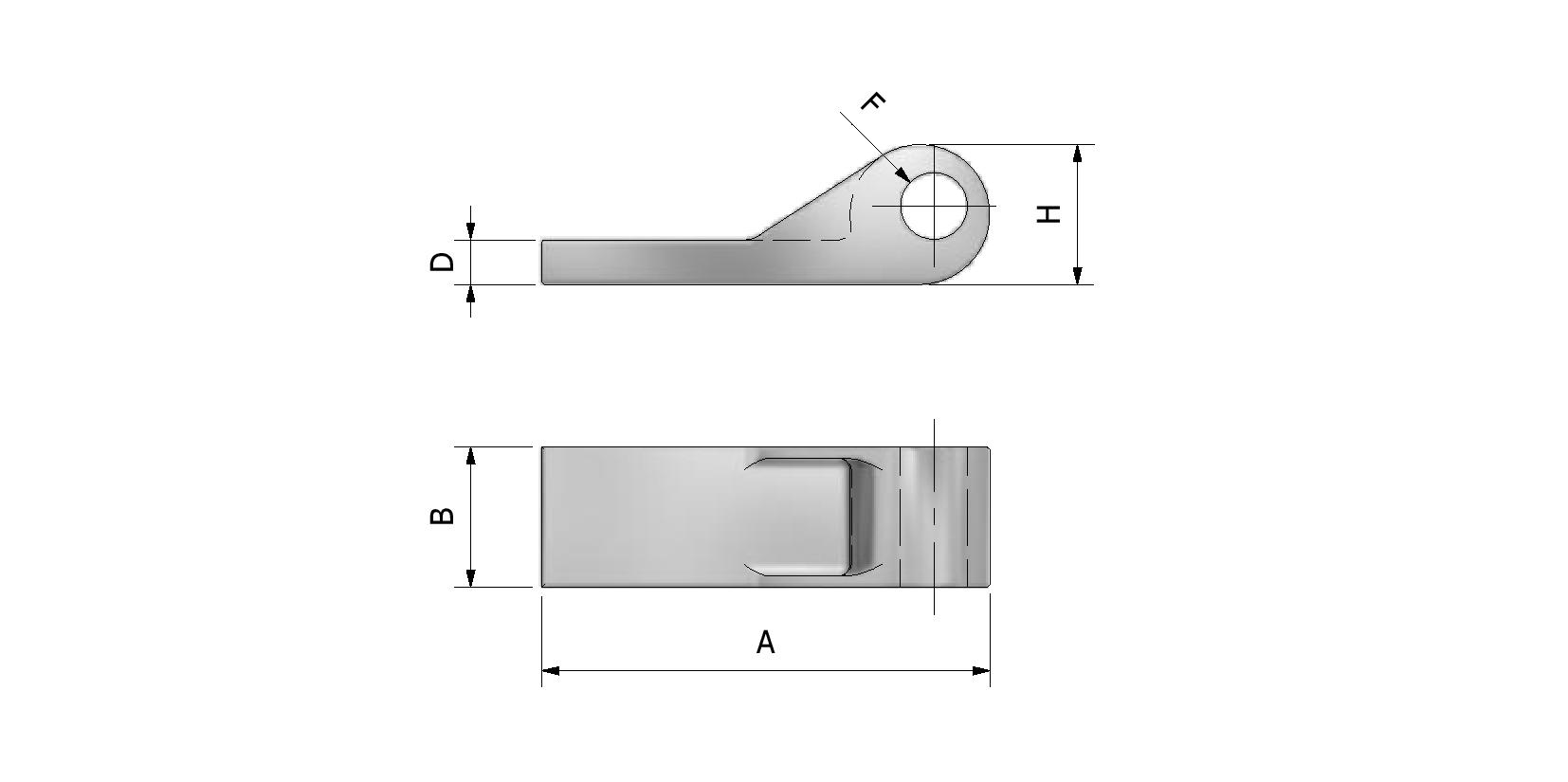 Technische tekening van Massieve scharnier ø12 met referentienummer 326120