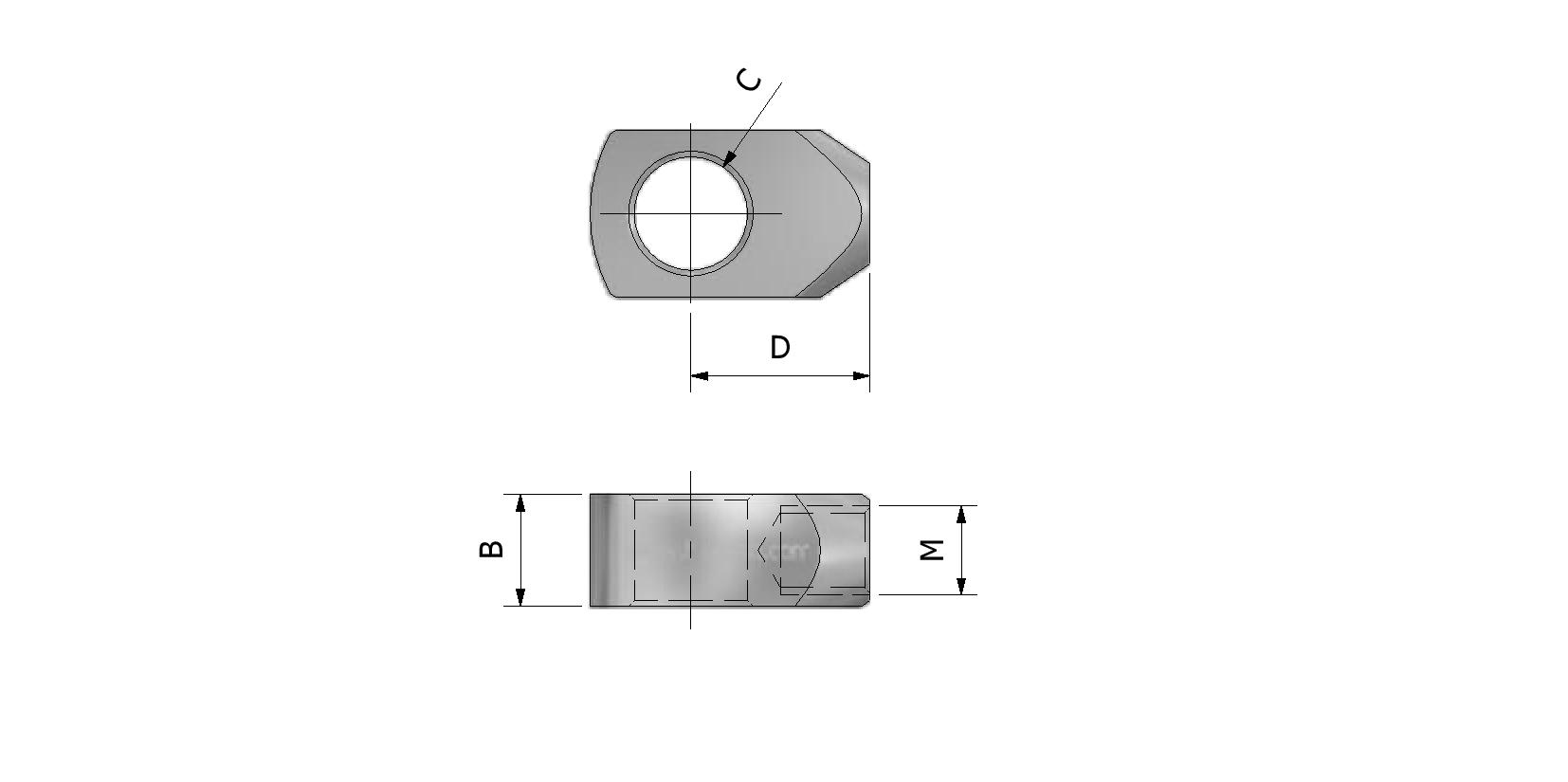 Technische tekening van Oog vlak met referentienummer 870151