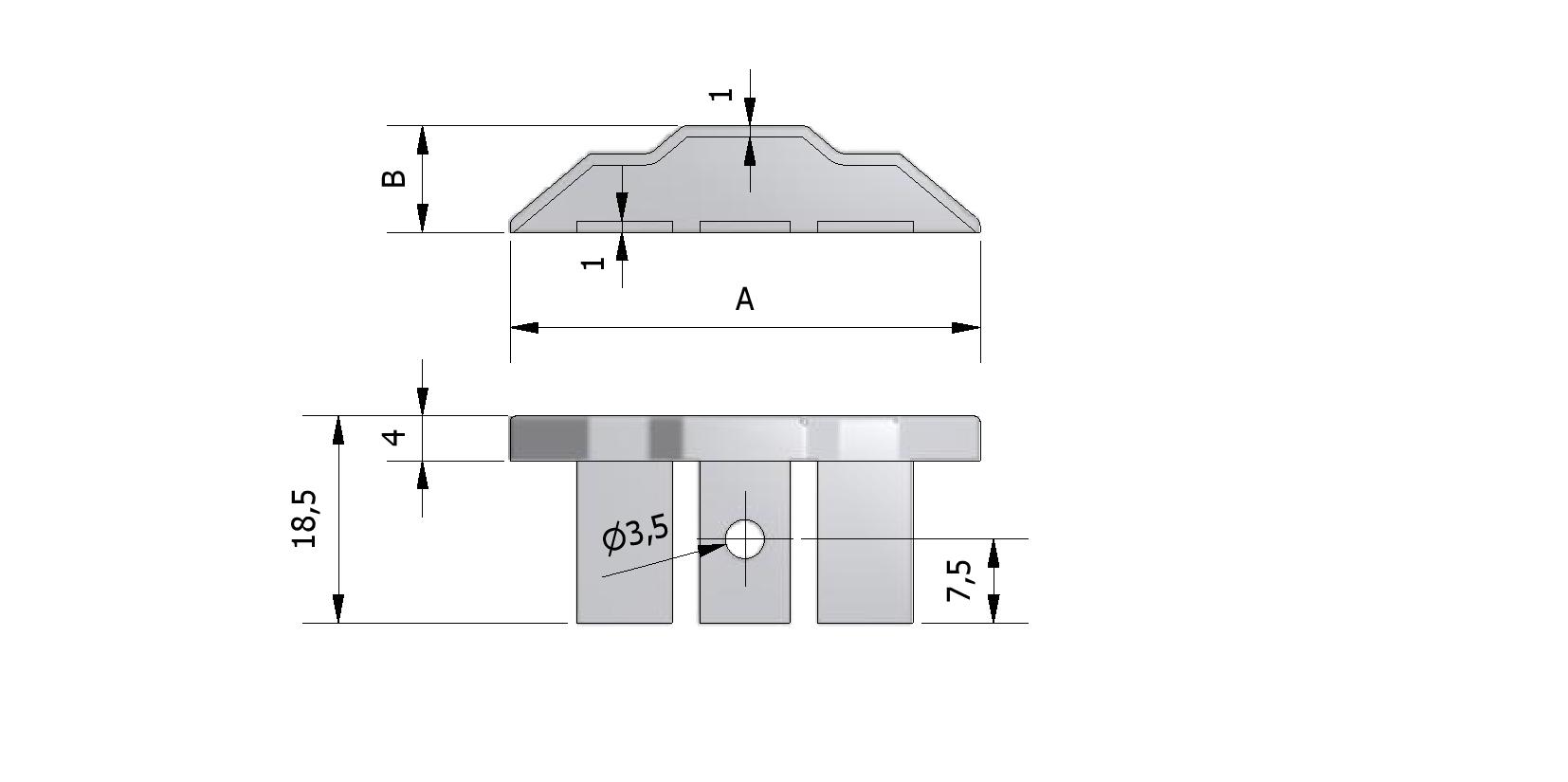 Technische tekening van Kopstuk voor sierlijst met referentienummer 120021