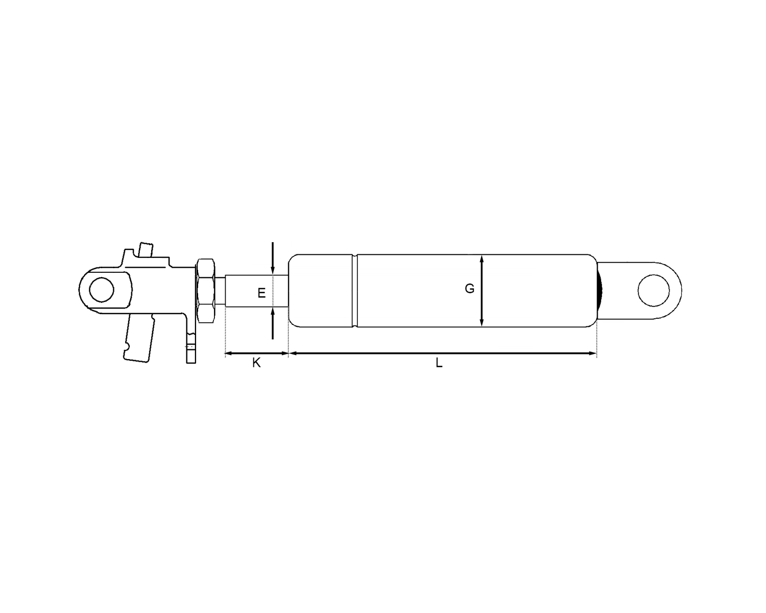 Alt. Gasfeder Suspa Varilock 02750311B 600N