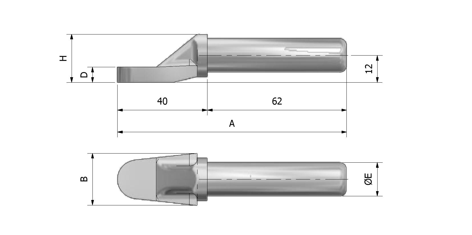 Technische Zeichnung von Scharnierbolz ø15, roh Stahl Mit Referenznummer 327160