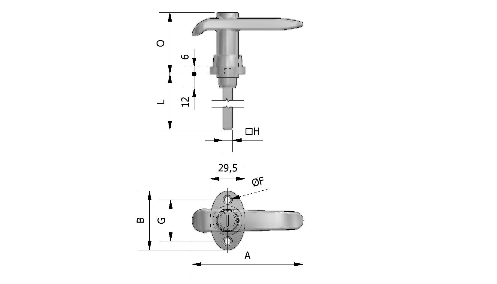 Technische tekening van Poignée, rozet 35mm met referentienummer 430005