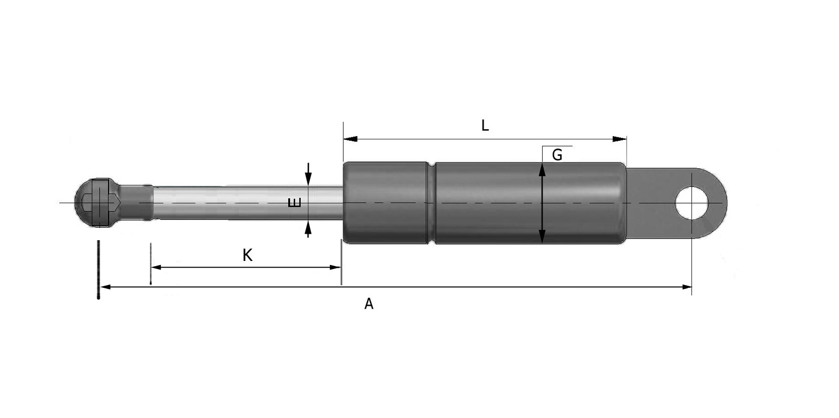 Vérin à gaz Stabilus Lift-o-mat 5543VS 0110N