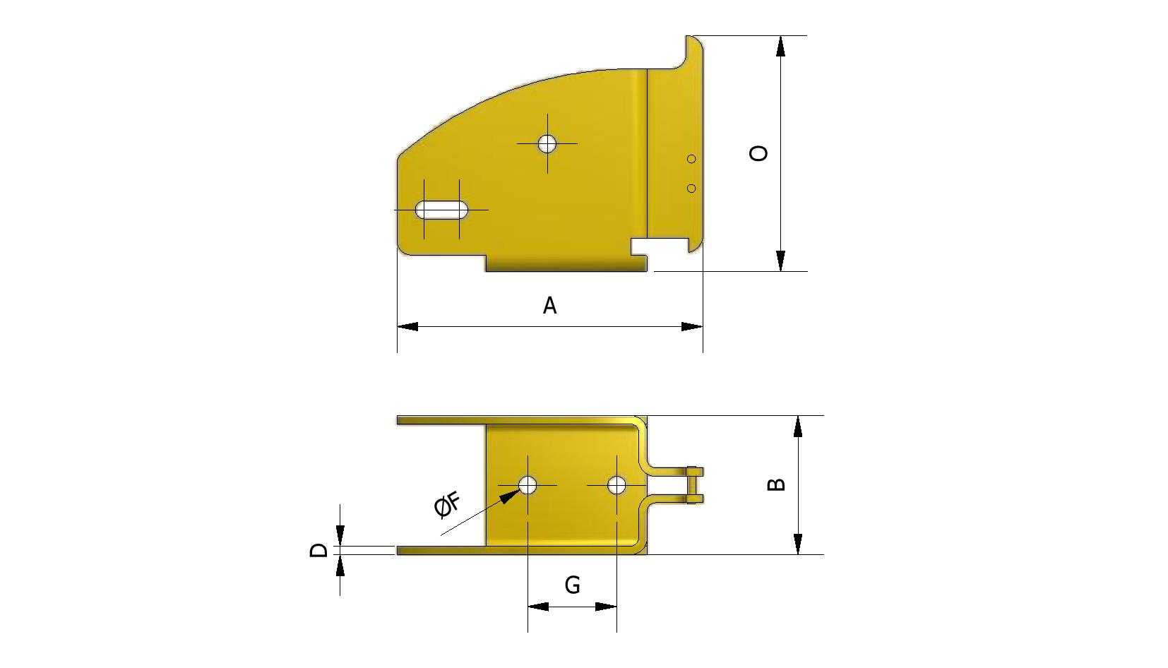 Technische tekening van Balkschoen met referentienummer 950110