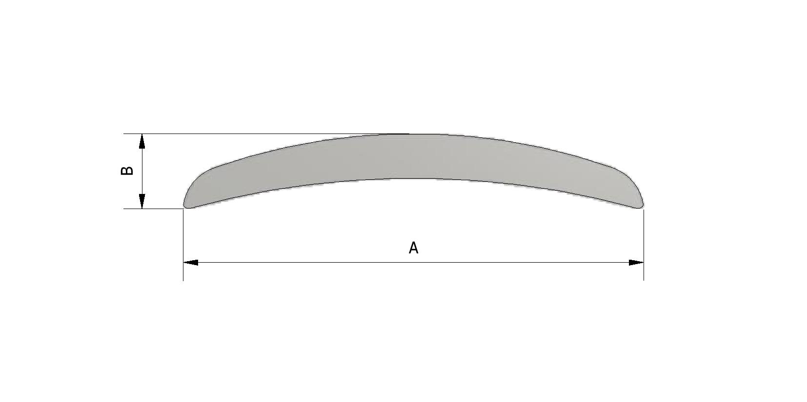 Technische tekening van Halfrond profiel, 40x6,5 met referentienummer 100041