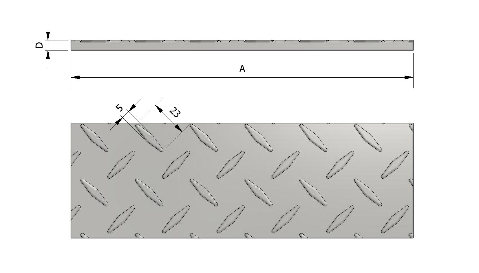 Technical image of Rubber diamond plate, 1500x3 with reference number 240084