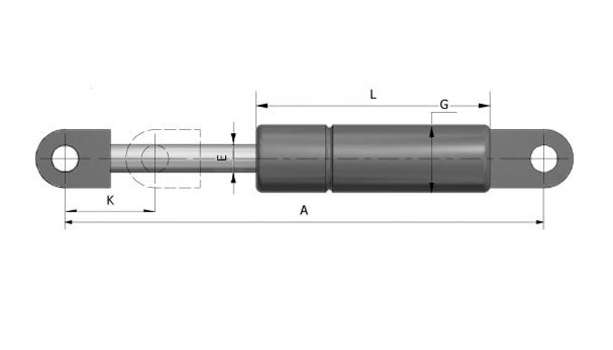 Vérin à gaz Suspa 16-1 01610220A 100N