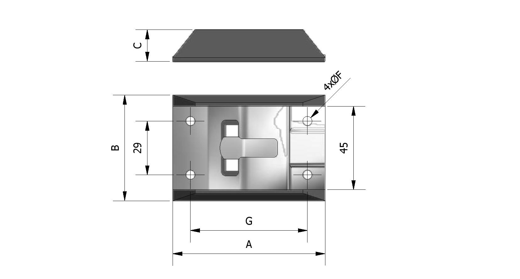 Technical image of Door retainer, housing, stainless steel with reference number 460311