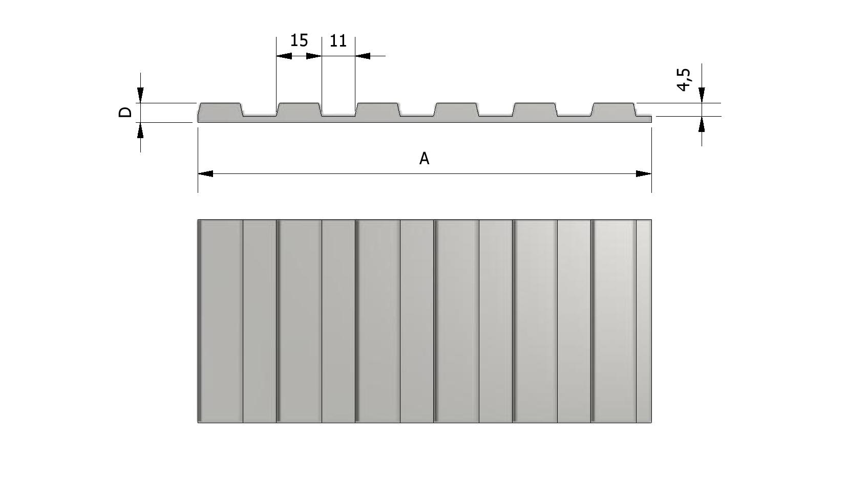 Technical image of Rubber mat, large ribbed with reference number 240260