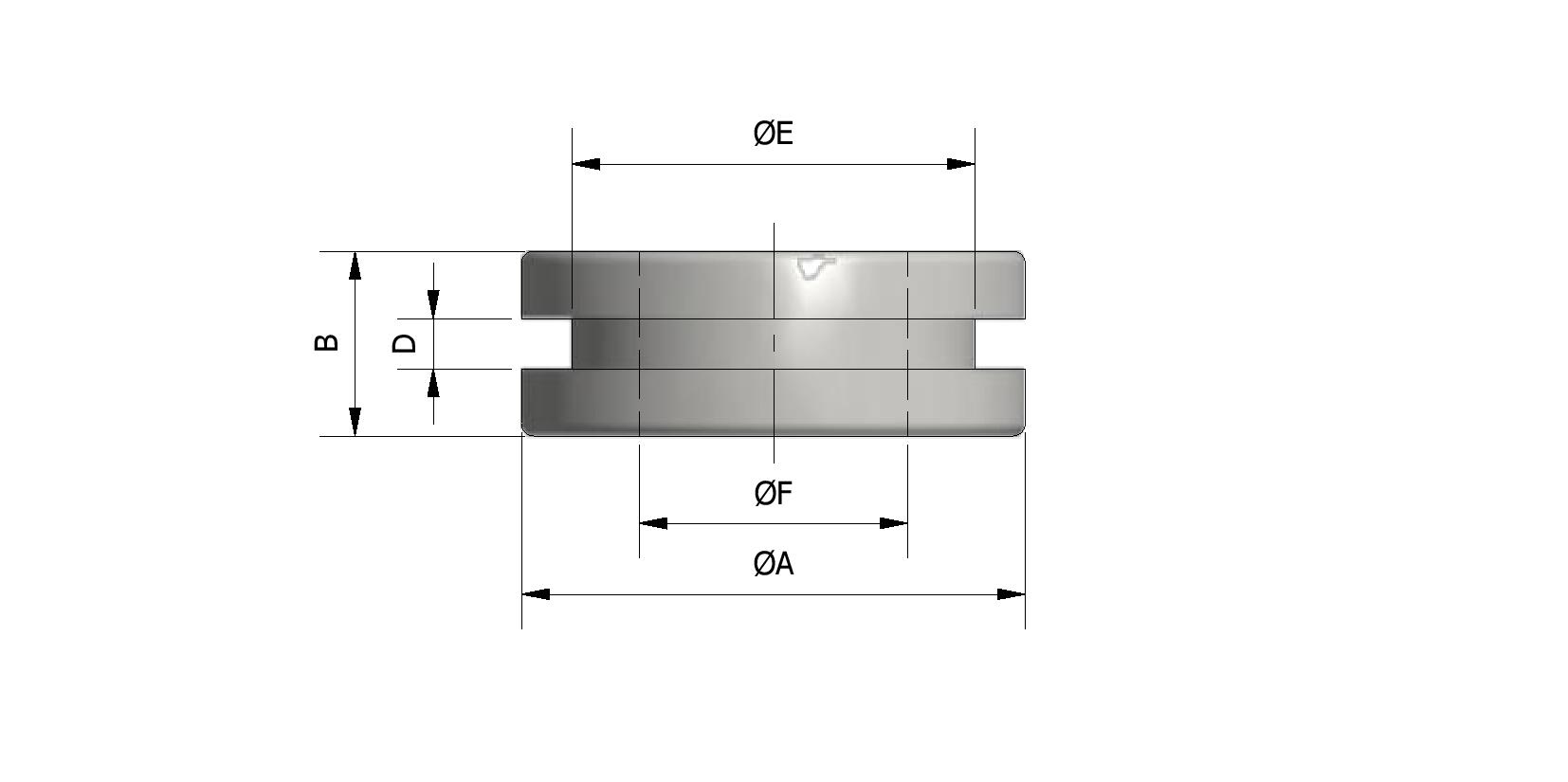 Technische tekening van Kabelring, rubber, Ø24 mm met referentienummer 245033