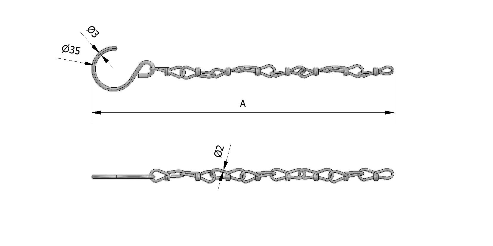 Dessin technique - Chaîne, modèle léger avec numéro de référence 465010