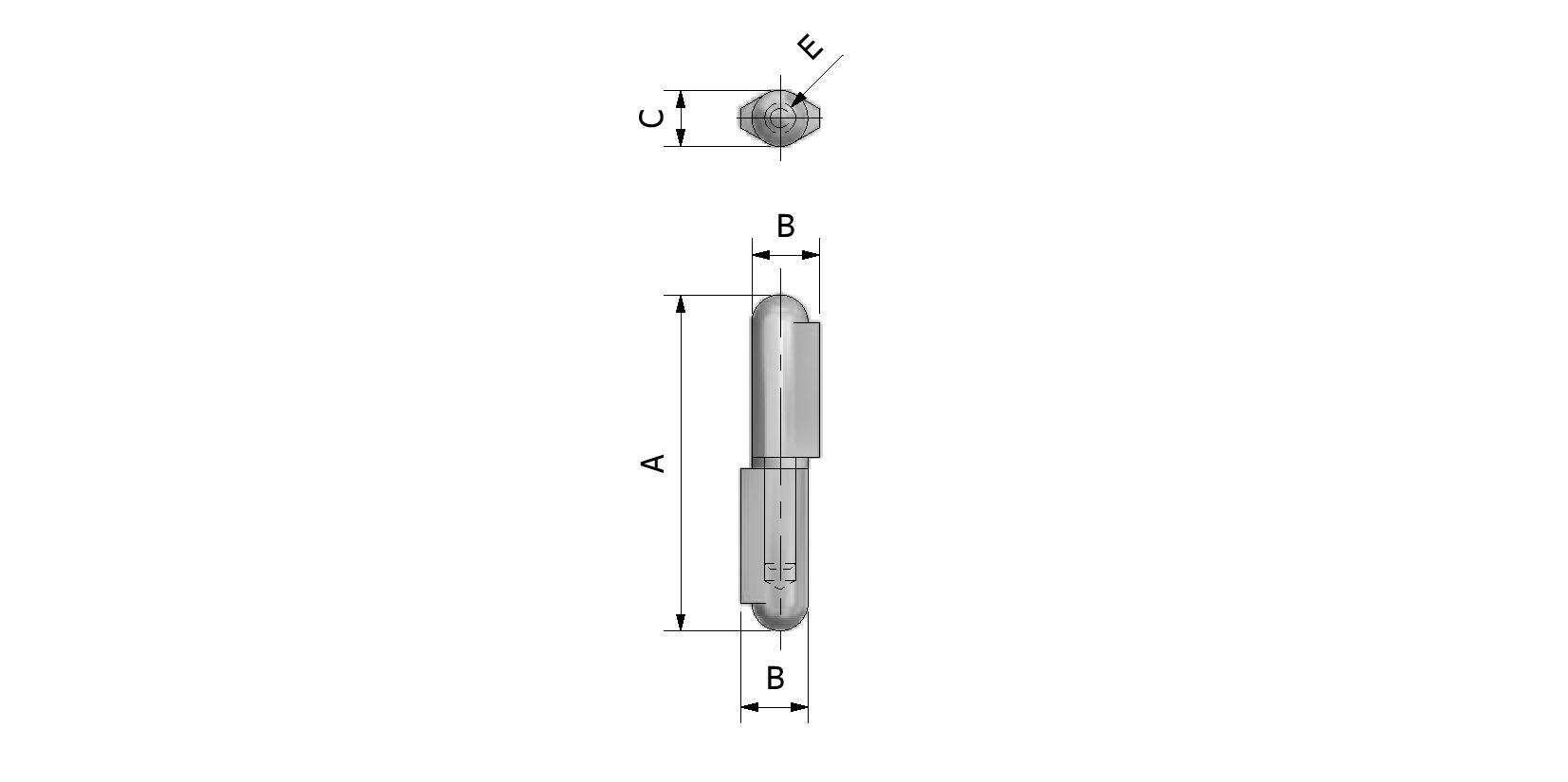 Technische Zeichnung von Anschweißbandrollen mit zurückziehbarer achse Mit Referenznummer 358080