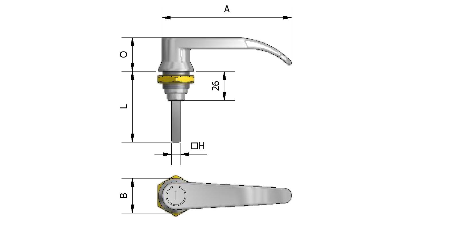 Technische tekening van Poignée met referentienummer 430205