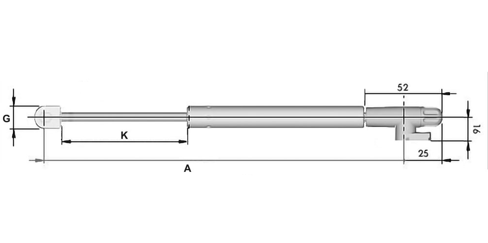 Gas spring LIVENZA ITALIANA F L164 0N (Kraby, Ribalta)