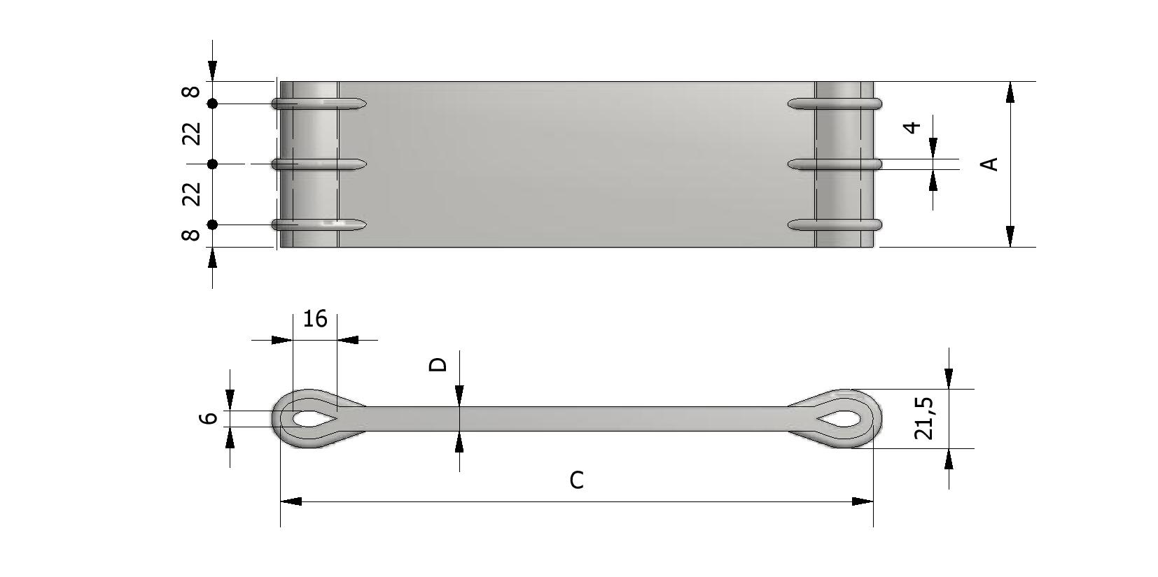 Technische tekening van Deurriem rubber met referentienummer 265600