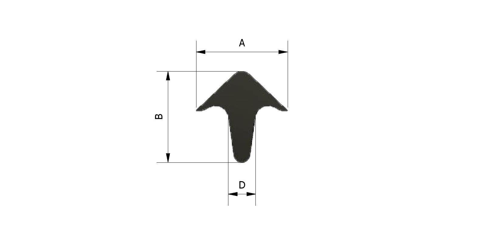 Technische tekening van Mousseprofiel, 17x17, zwart met referentienummer 212211