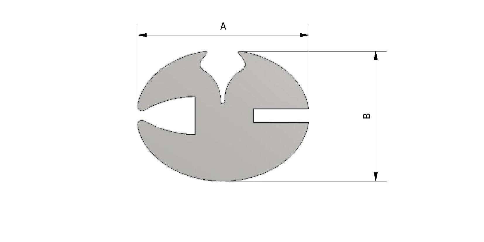 Technische tekening van ruitenrubber