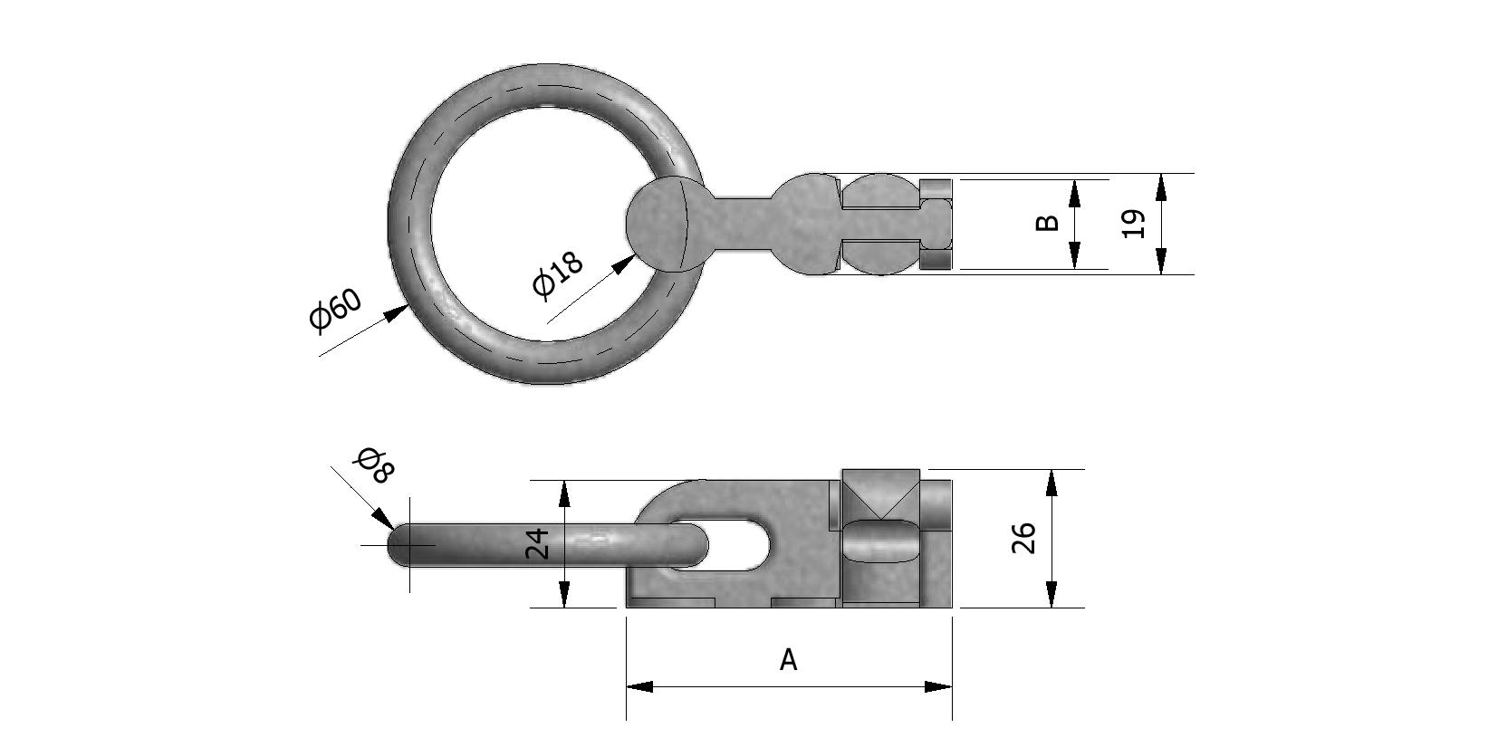 Technical image of End piece with ring with reference number 950080