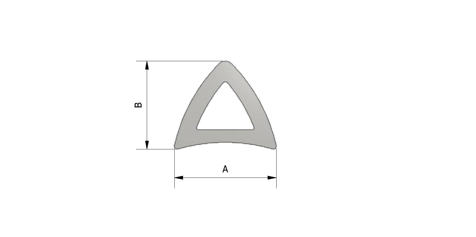 Technische tekening van Deltarubber zonder gaten met referentienummer 250210