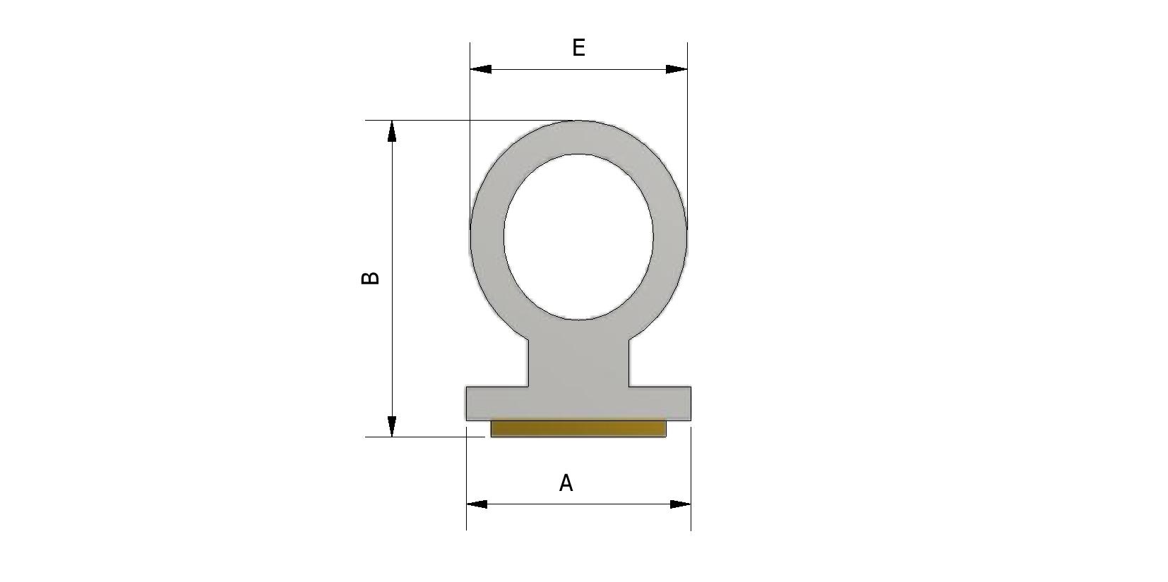 Technische tekening van Rubber afdichting Ø15 mm, zelfklevend met referentienummer 220470