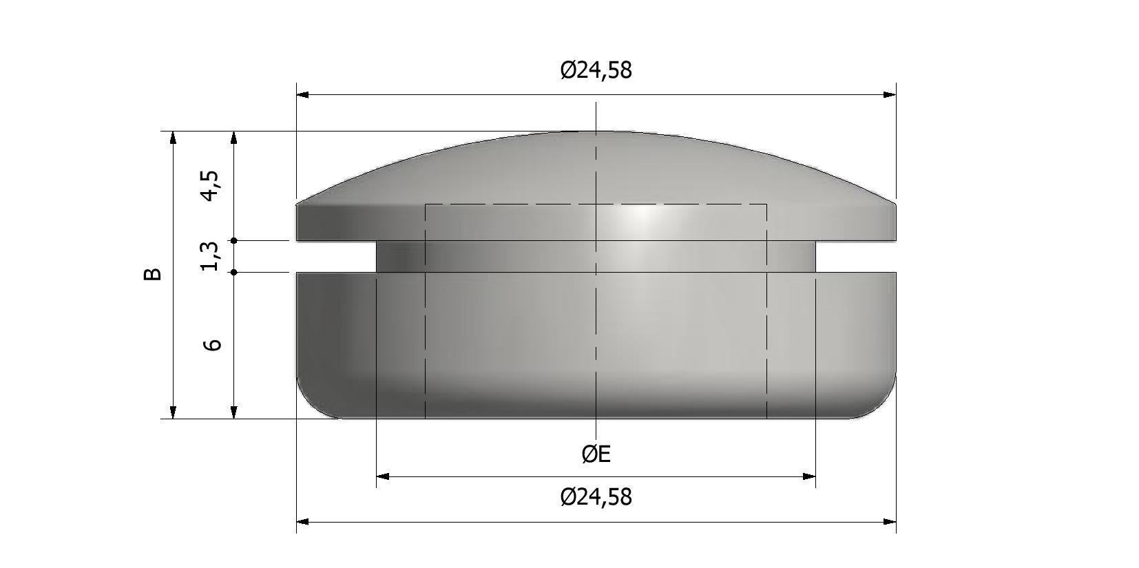 Technische tekening van Afdekstop, Ø 18 mm met referentienummer 290016