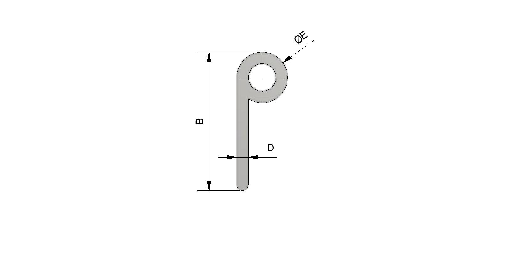 Dessin technique - Joint 'P' en caoutchouc, Ø11x30 EPDM avec numéro de référence 220410