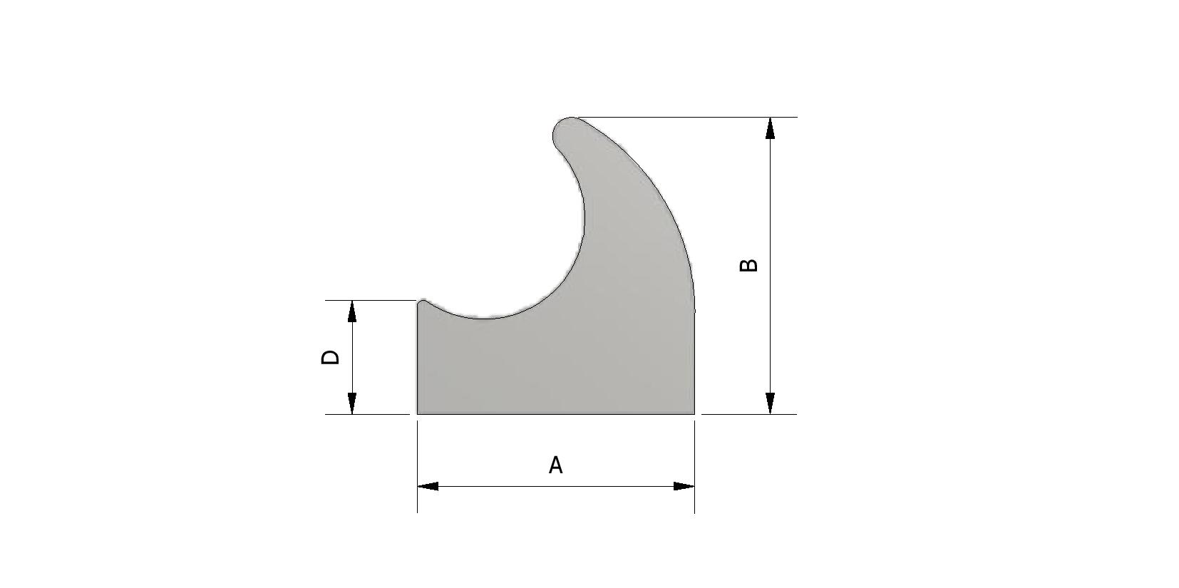 Technische tekening van Mousseprofiel, 22x23,5 met referentienummer 212120