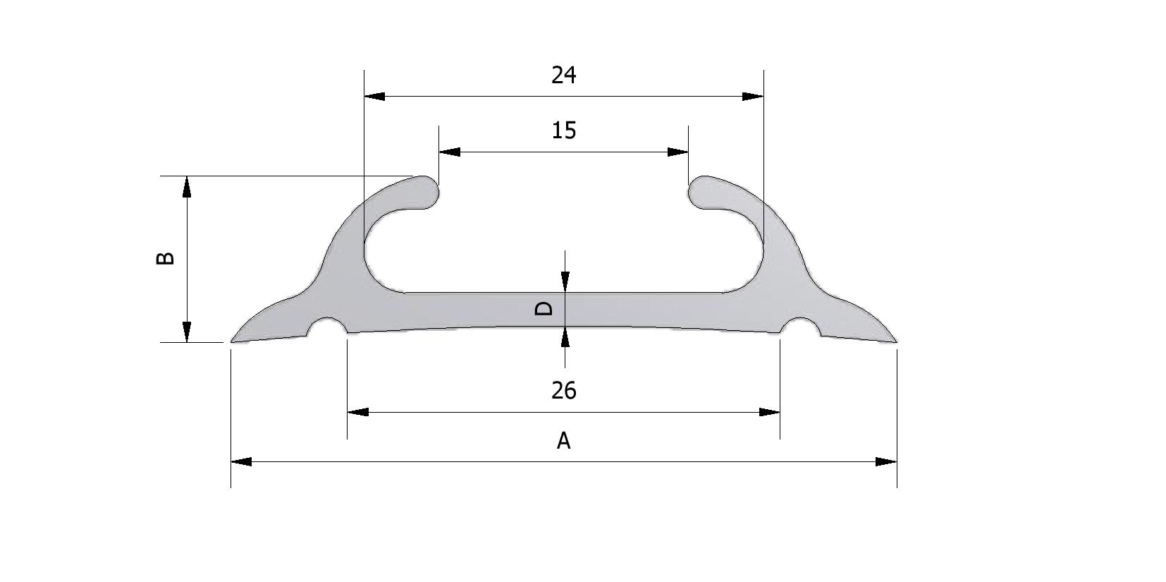 Technische tekening van Aluminium profiel, 40 mm met referentienummer 100240