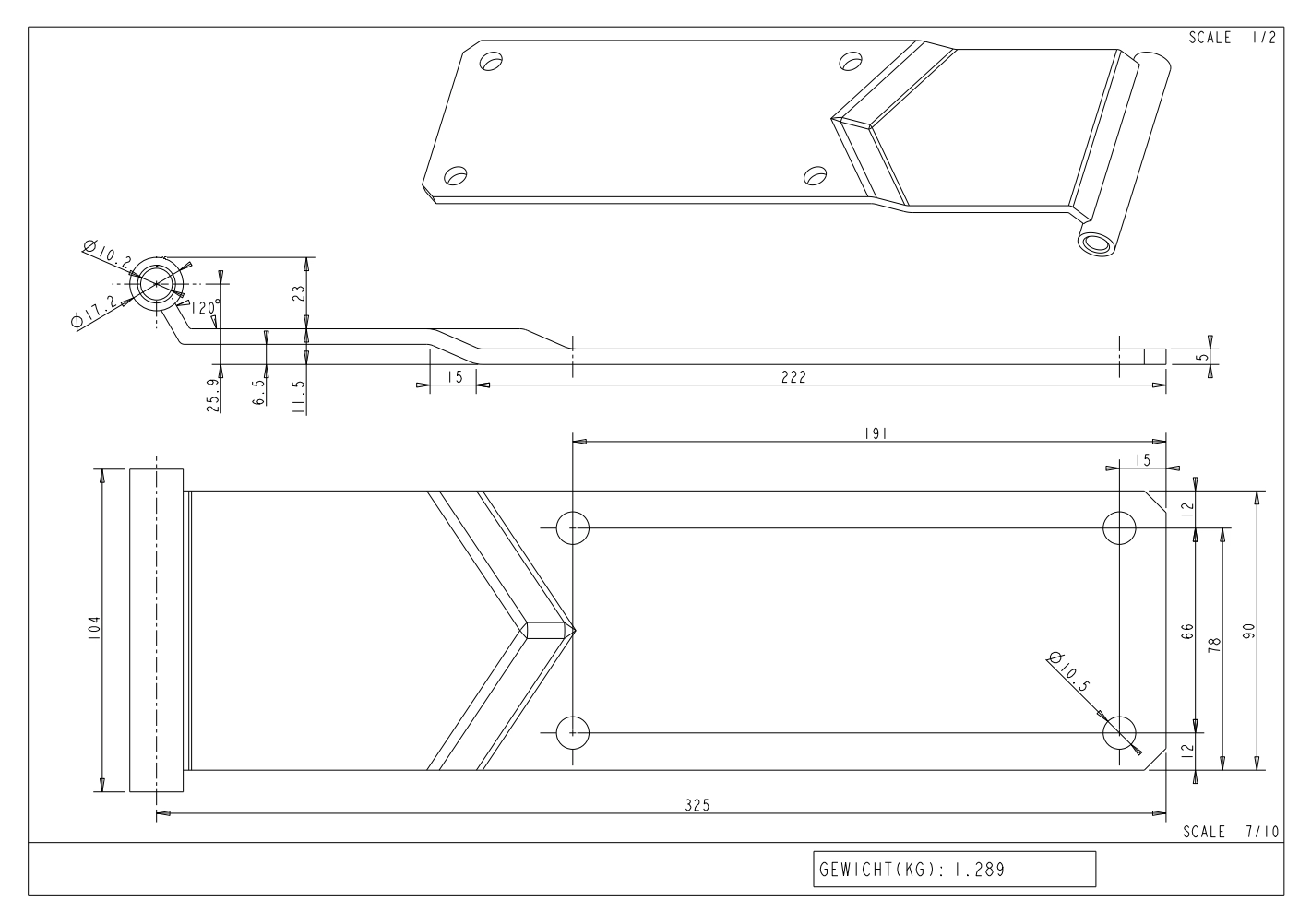 Achterdeursch.104x325x5mm Inox/RVS/staal/11035995