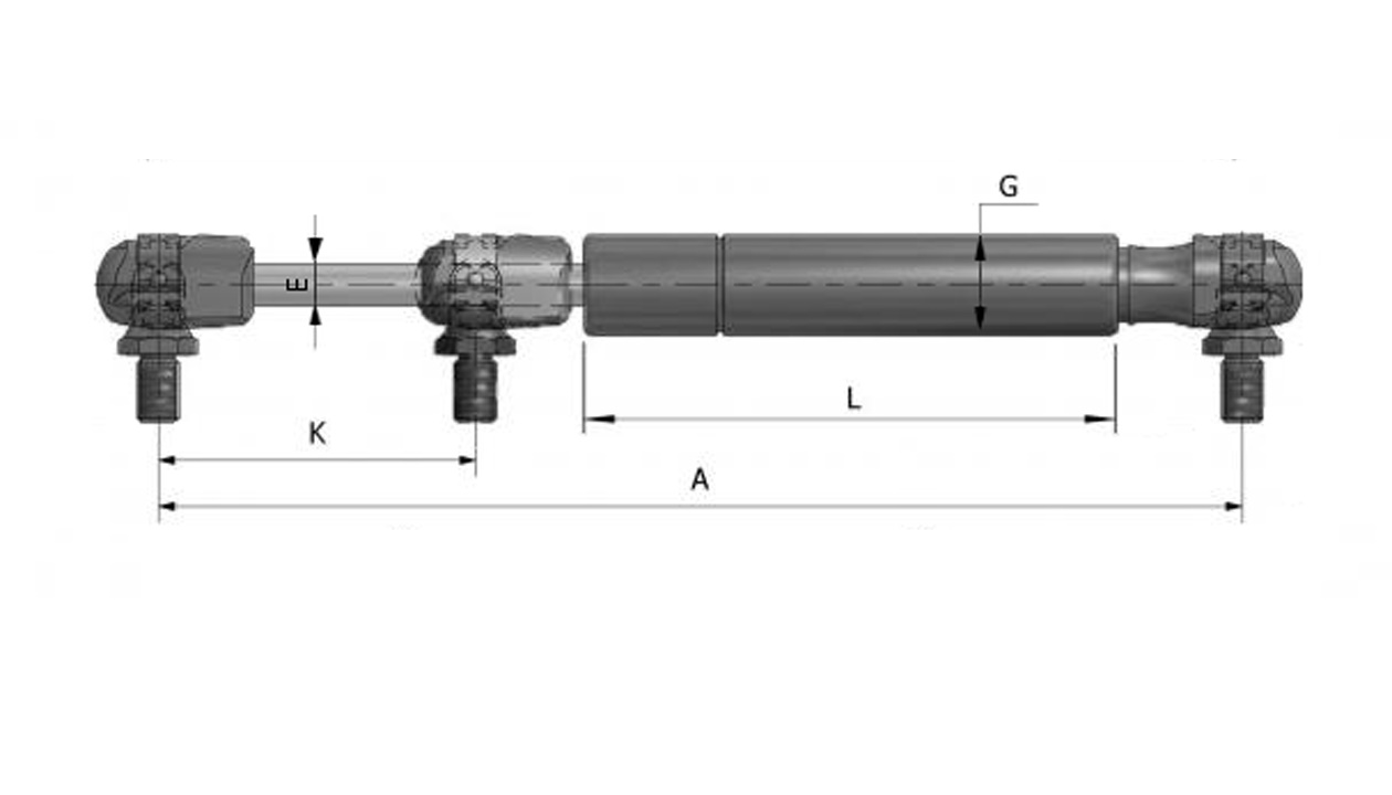 Vérin à gaz Suspa 16-1 016 11932 150N