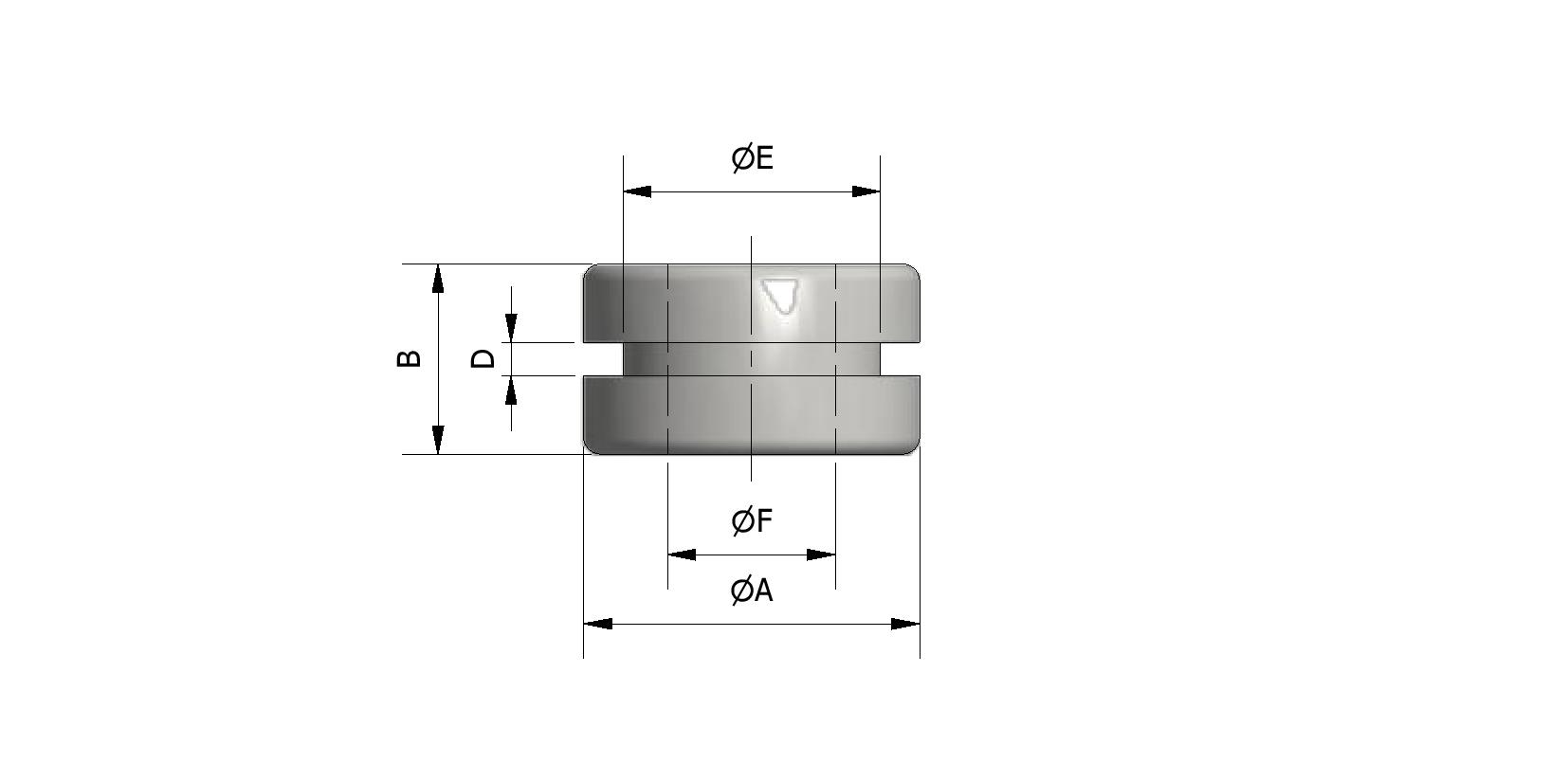 Technische tekening van Kabelring, rubber, Ø11,5 mm met referentienummer 245024