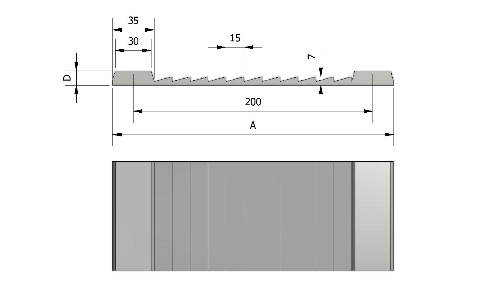 Technical image of Carpet for a horse trailer type A with reference number 240271