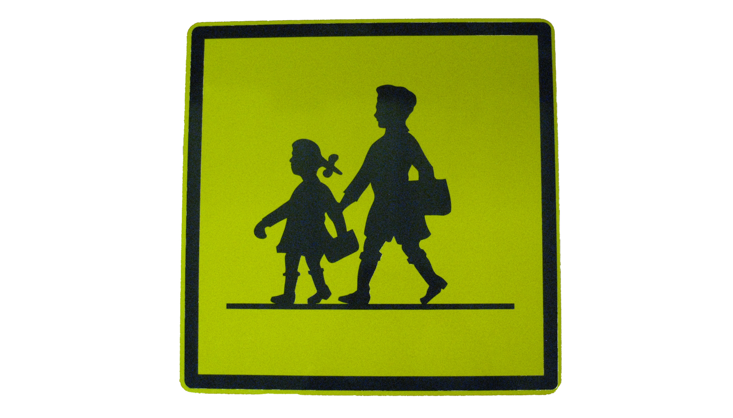 School bus sign, yellow-black with reference number 910020