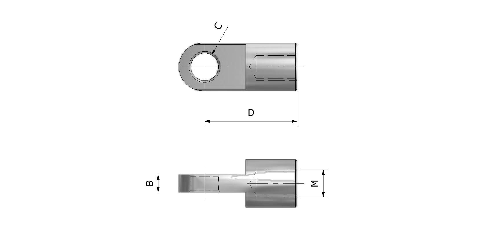 Dessin technique - Oeil rond avec numéro de référence 870155