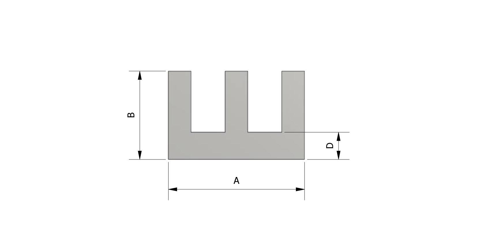 Technical image of Rubber window profile, double with reference number 225510