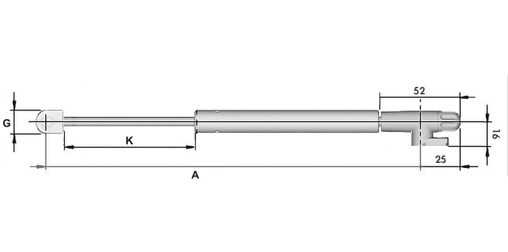 Gas spring Suspa HD 15 011 10423