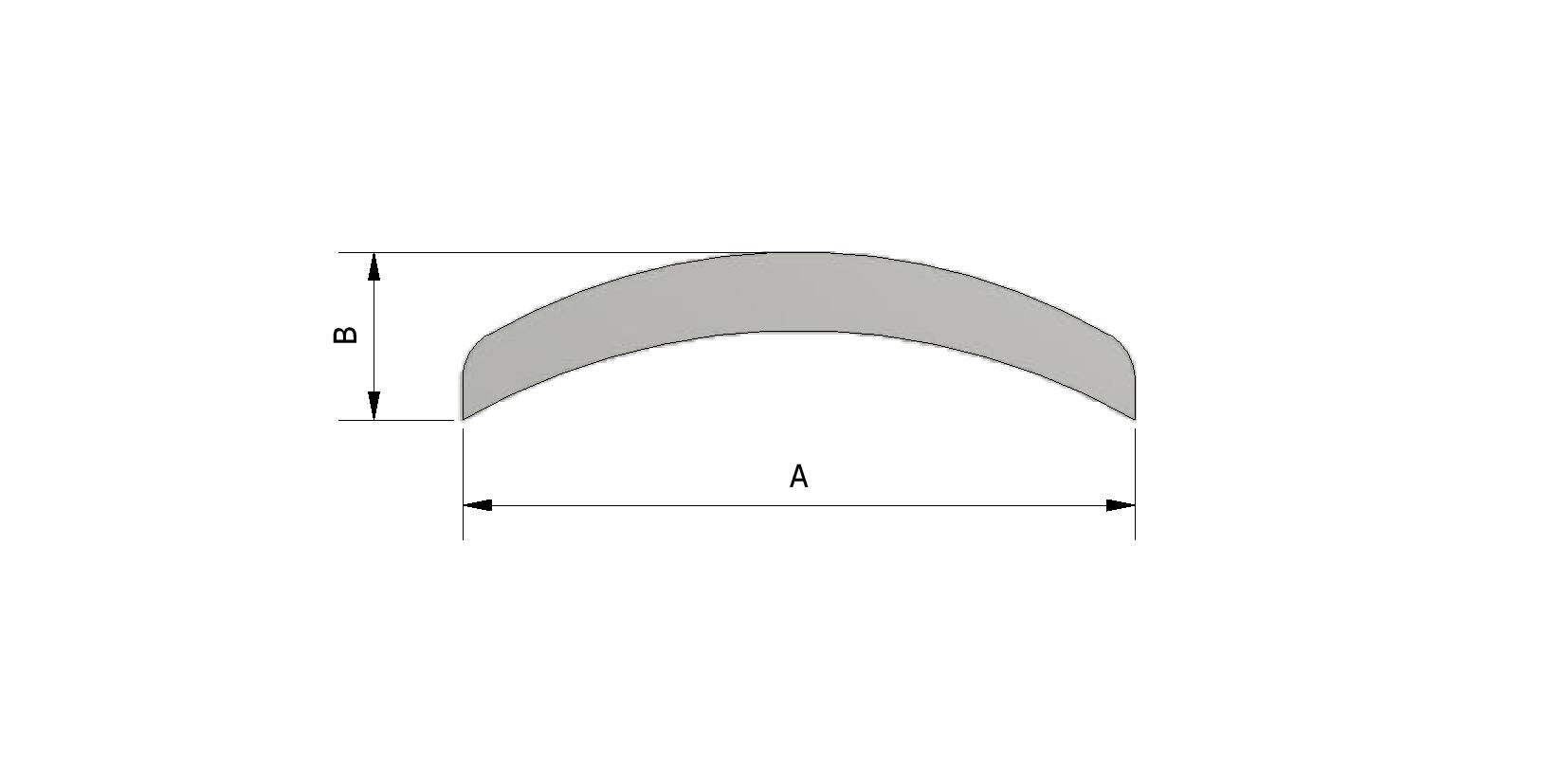 Technische tekening van Halfrond profiel, 20x5 met referentienummer 100020