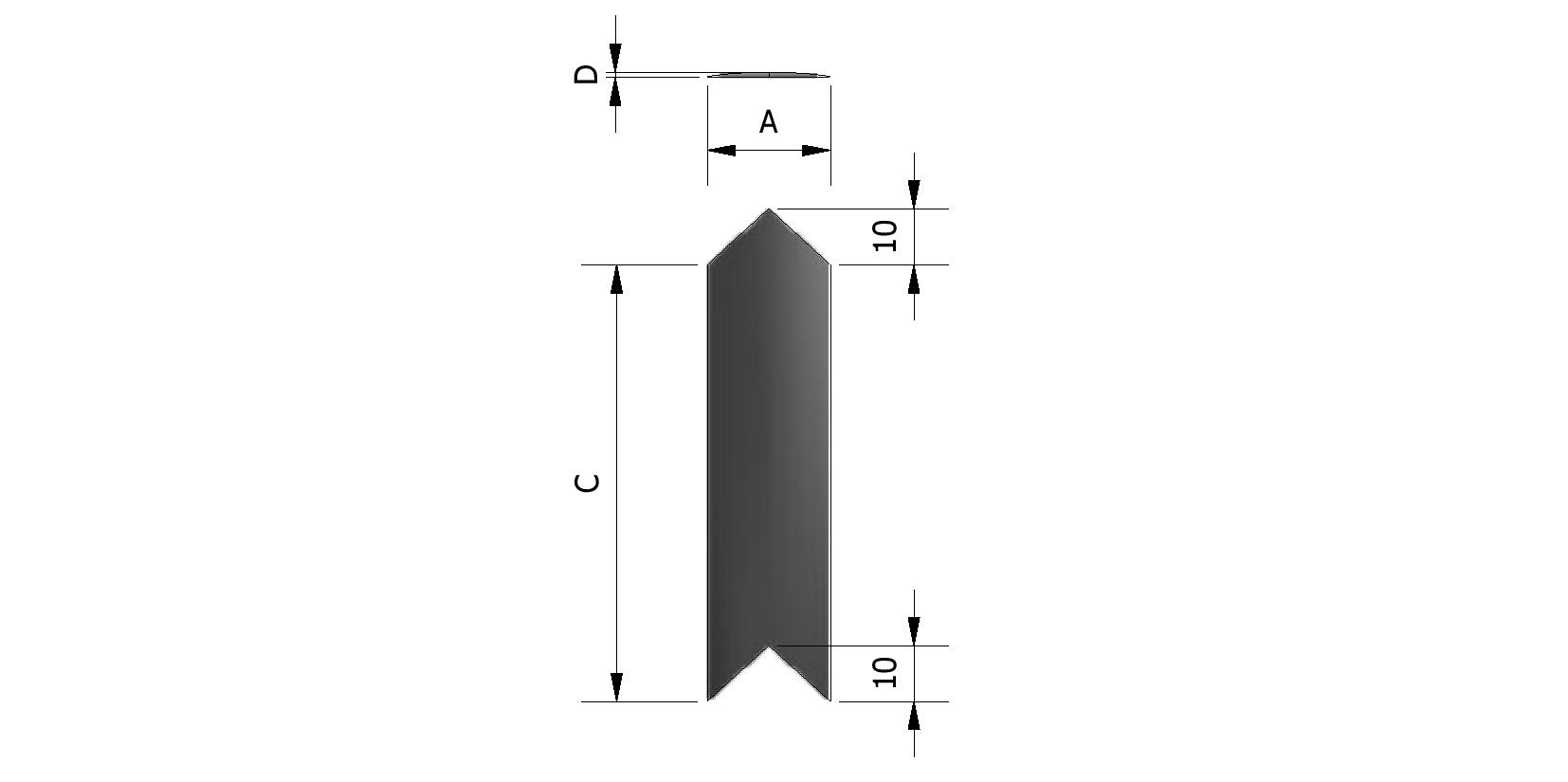 Technische tekening van Afwerkplaatje voor containerrubber, zwart met referentienummer 220631