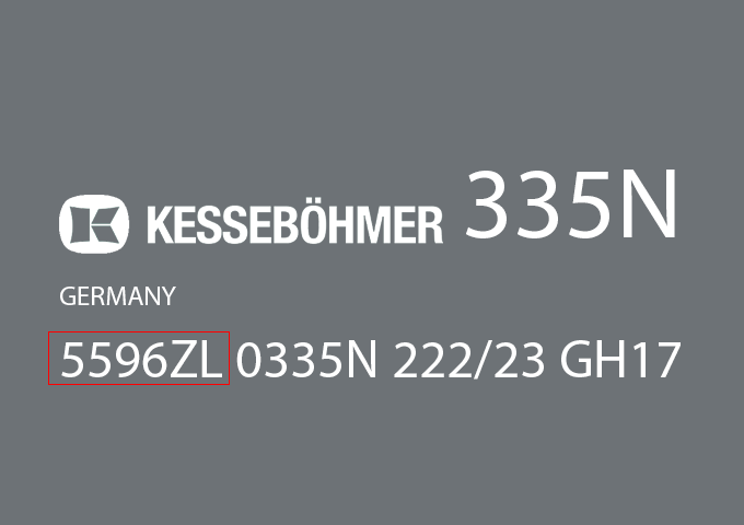 Kessebohmer label with reference and power indication.