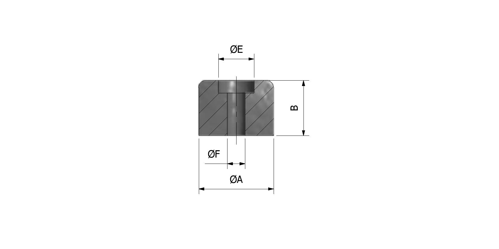 Technical image of Round buffer, Ø21x15,5 mm with reference number 295225