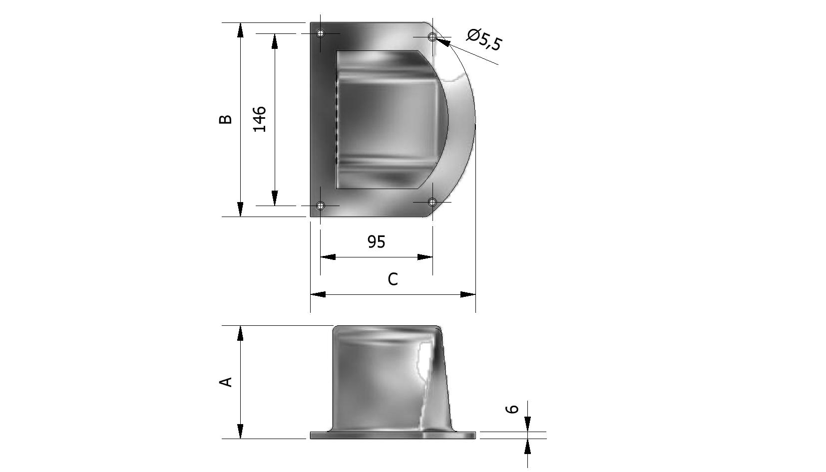 Technische tekening van Inbouw opstap met referentienummer 940021