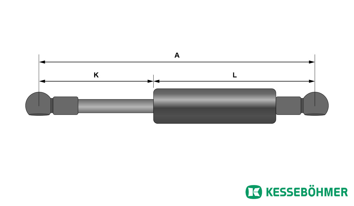 Technical image of Gas spring KESSEBOHMER with reference number 860019