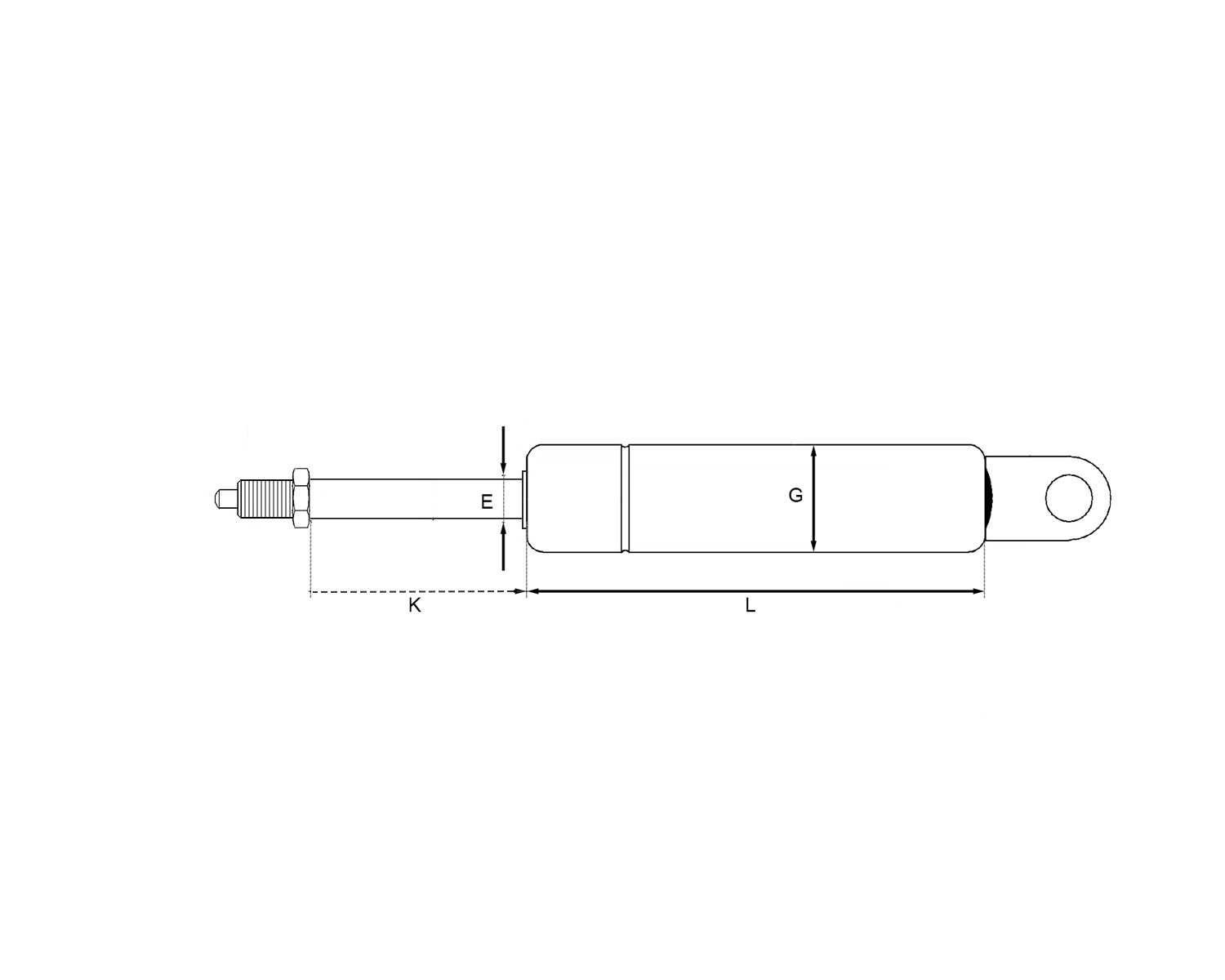 Gas spring Bansbach K0B1PB3-125-345--017 080N