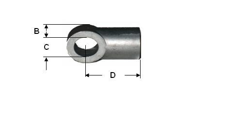 Technische tekening van Zamak oog met referentienummer 870300