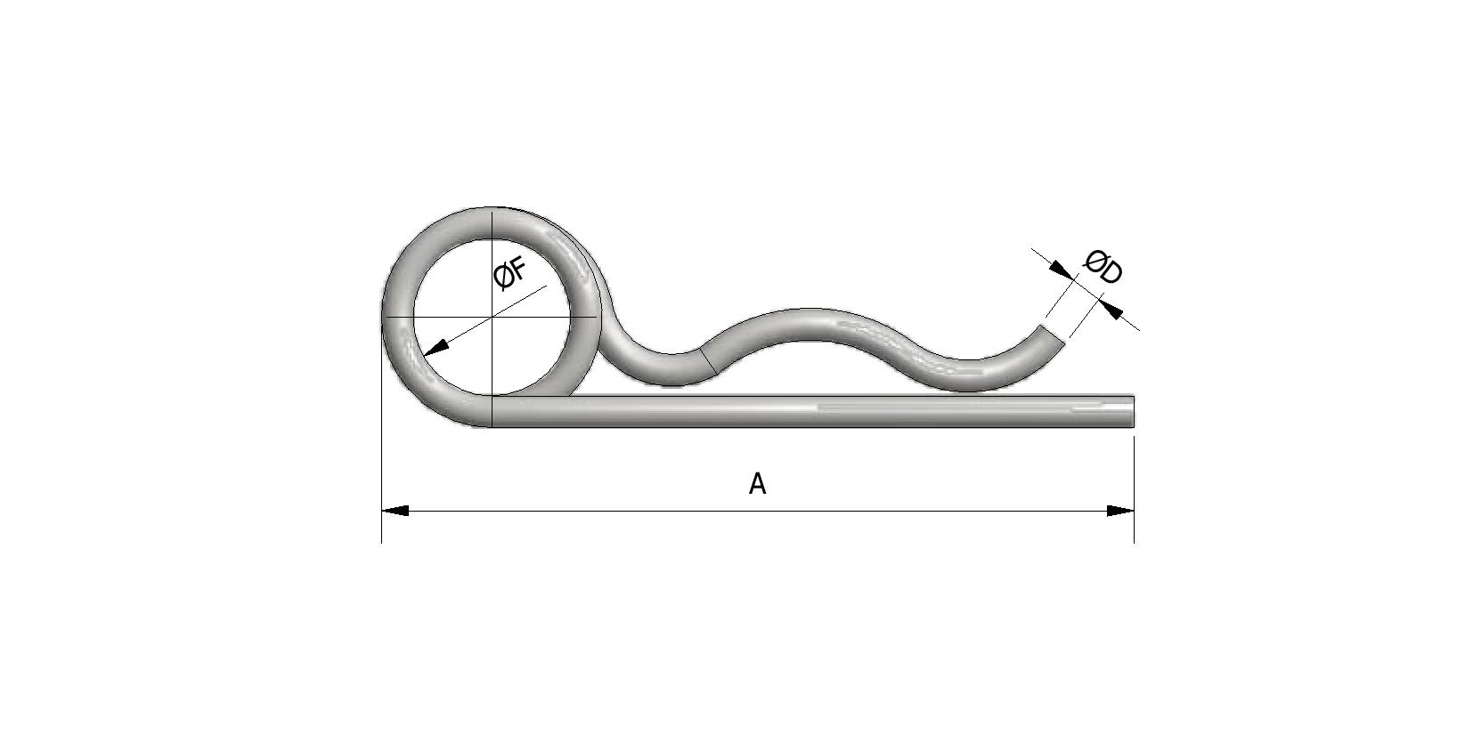 Technische tekening van Veiligheidspin, dubbel met referentienummer 455103