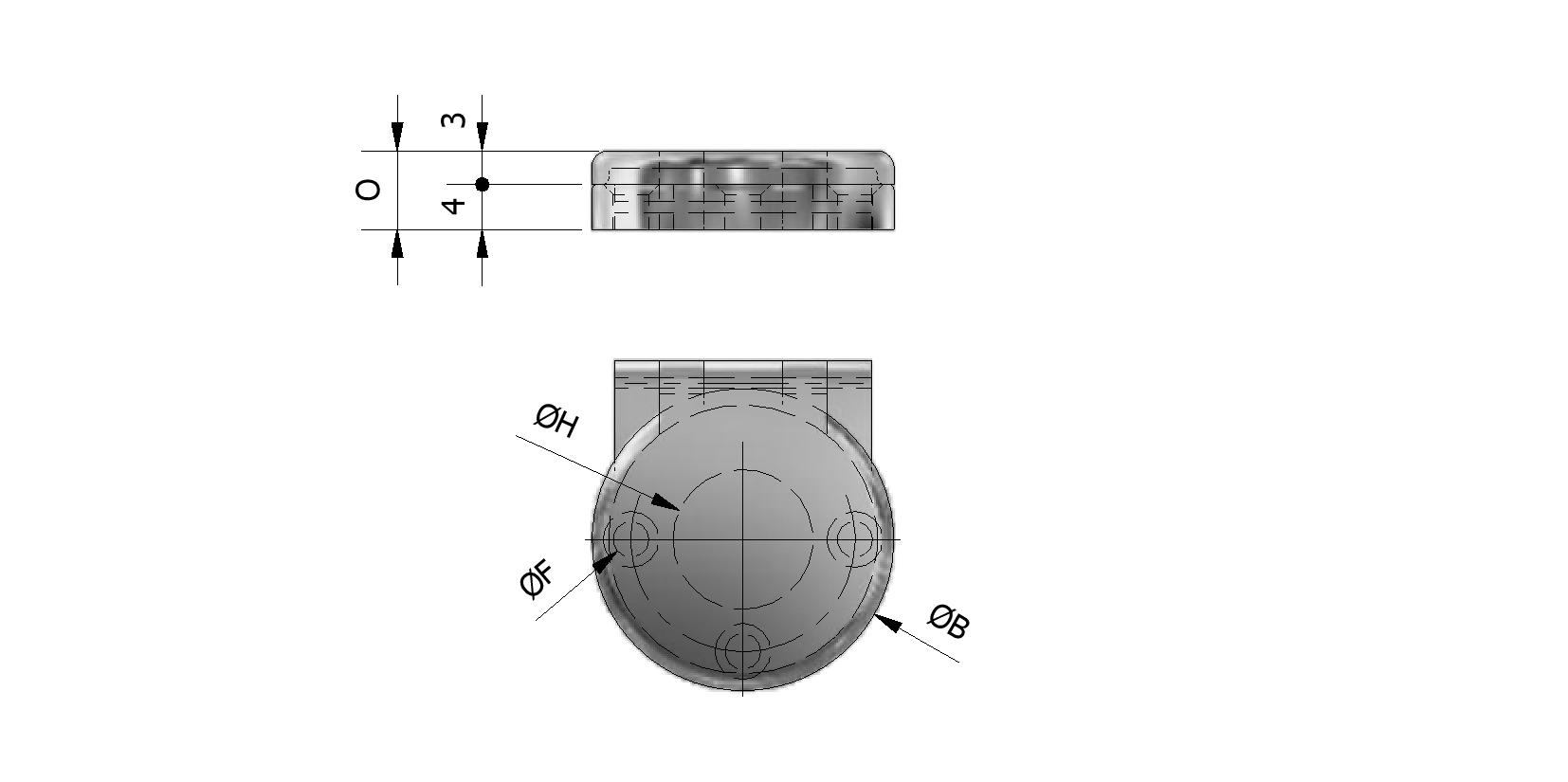 Technical image of Escutcheon, round Ø27 with reference number 470005